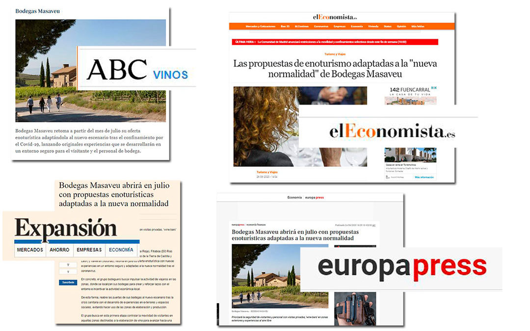 La reapertura al enoturismo de Bodegas Masaveu ocupa titulares en la prensa nacional